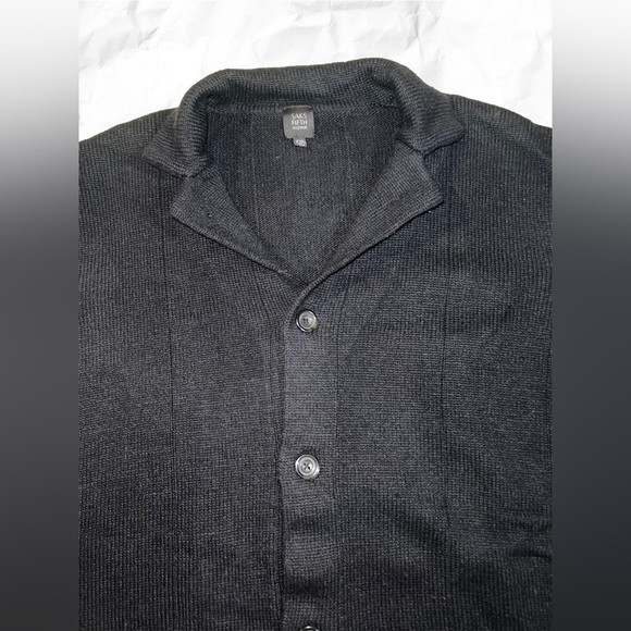 Saks Fifth Avenue Men's Black Knit Cardigan - Picture 3 of 8